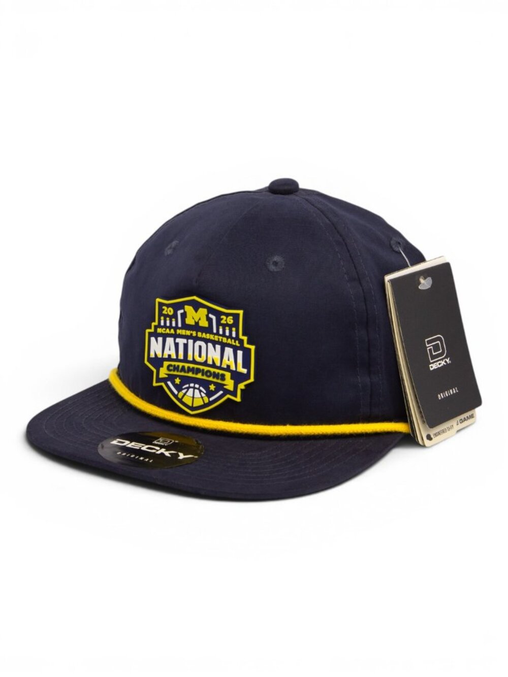 Michigan Wolverines 2026 Basketball National Champions Rope Hat- Navy/ Gold